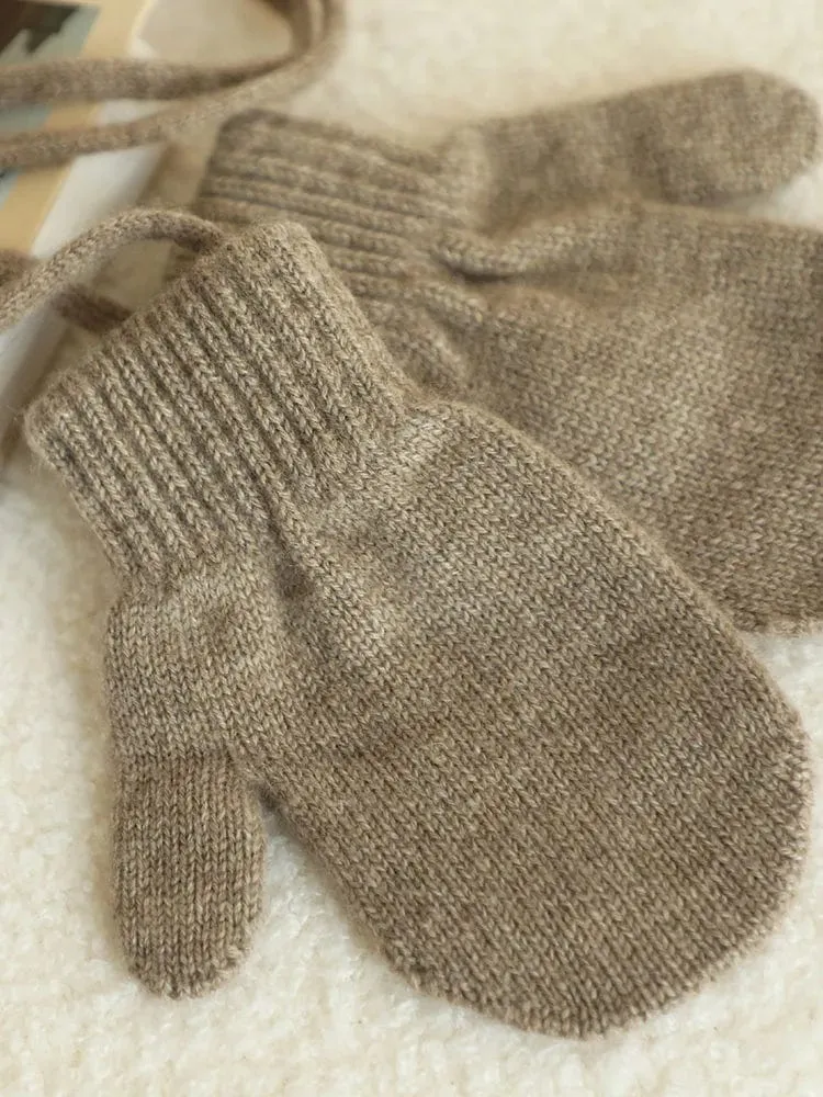 100% Baby Cashmere Knitted Mittens