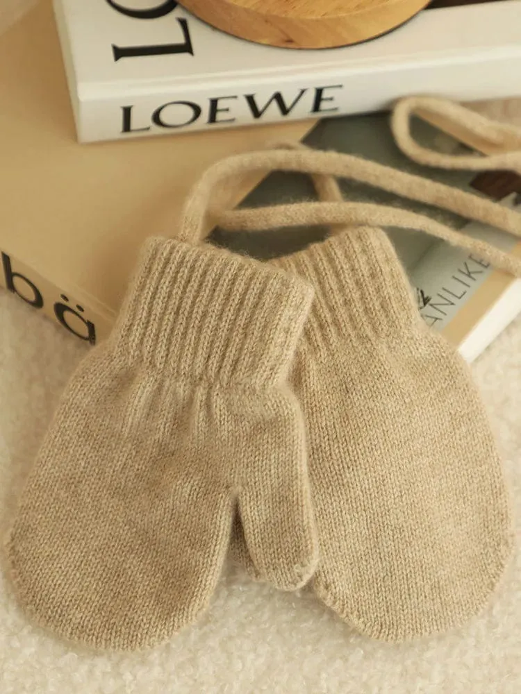 100% Baby Cashmere Knitted Mittens