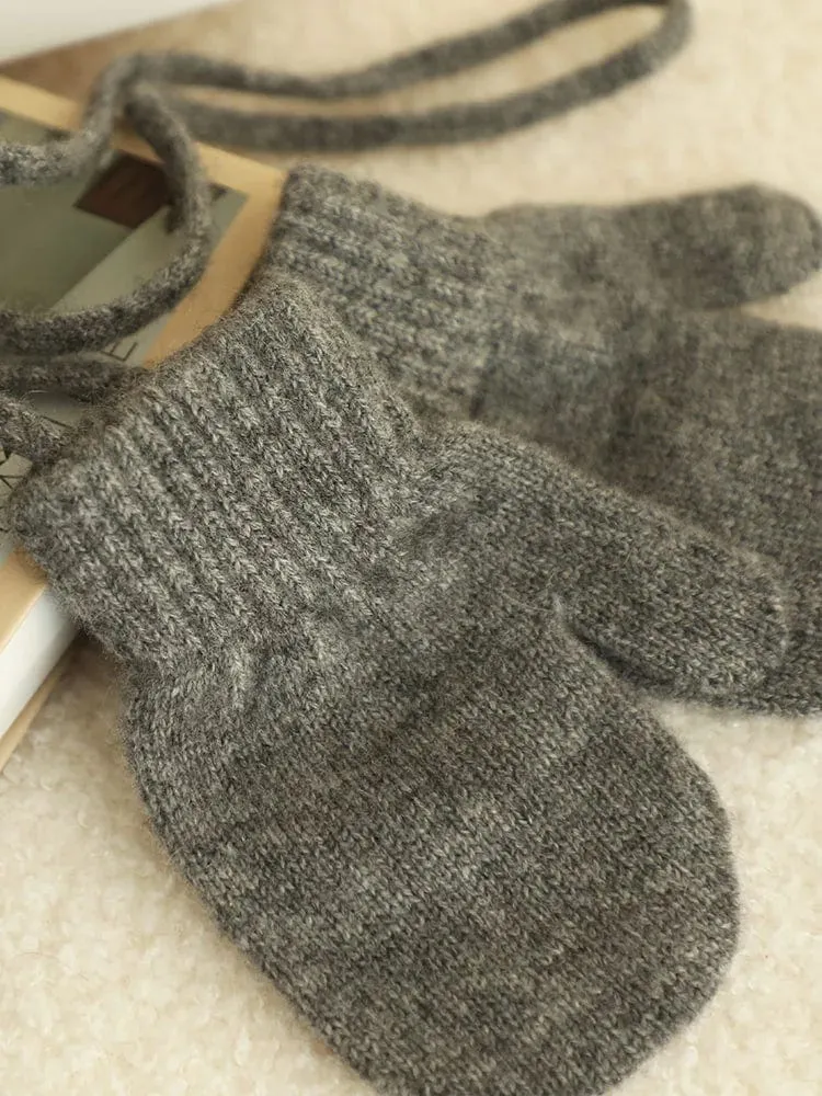 100% Baby Cashmere Knitted Mittens