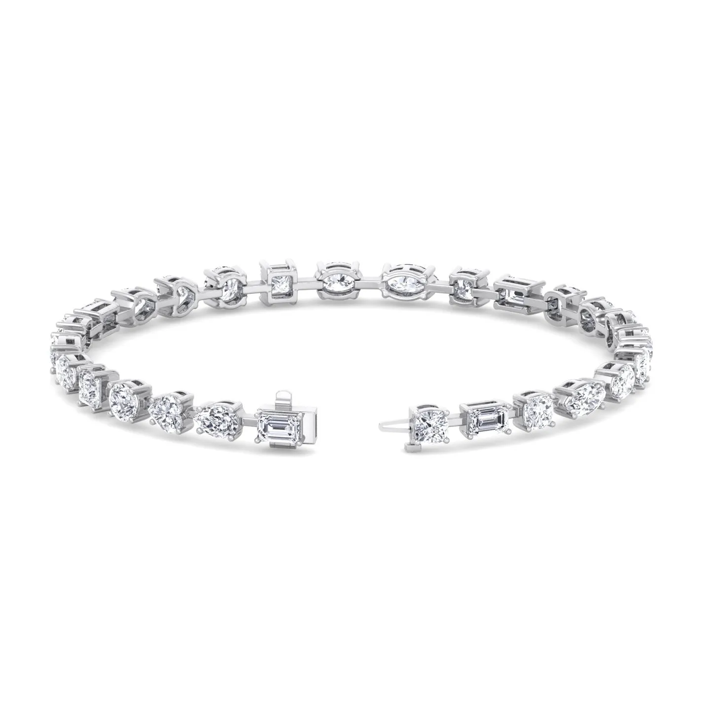 10.50CT T.W Multi Shape Natural Diamond Tennis Bracelet 14K Solid Gold