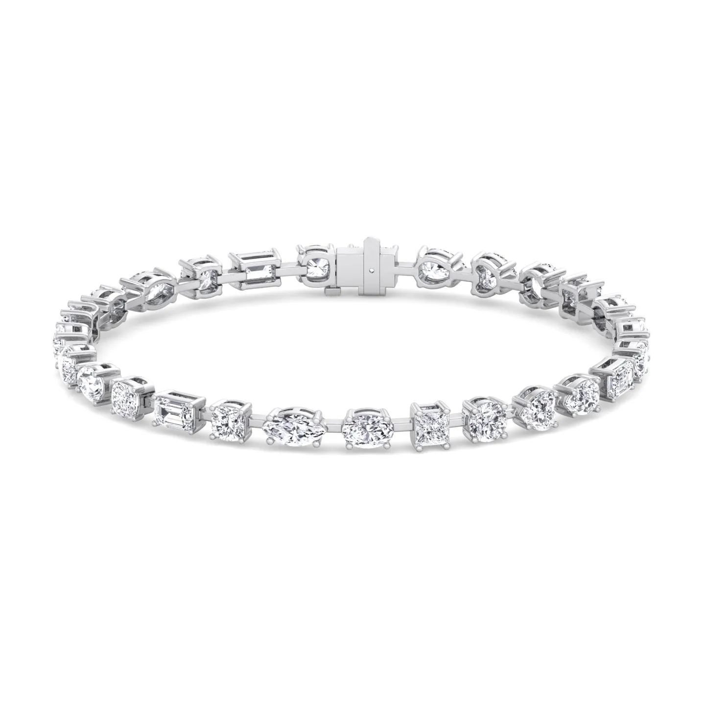 10.50CT T.W Multi Shape Natural Diamond Tennis Bracelet 14K Solid Gold