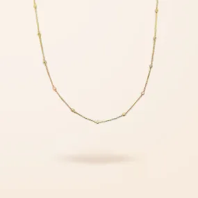 14K Gold Mini Diamonds By The Yard Necklace