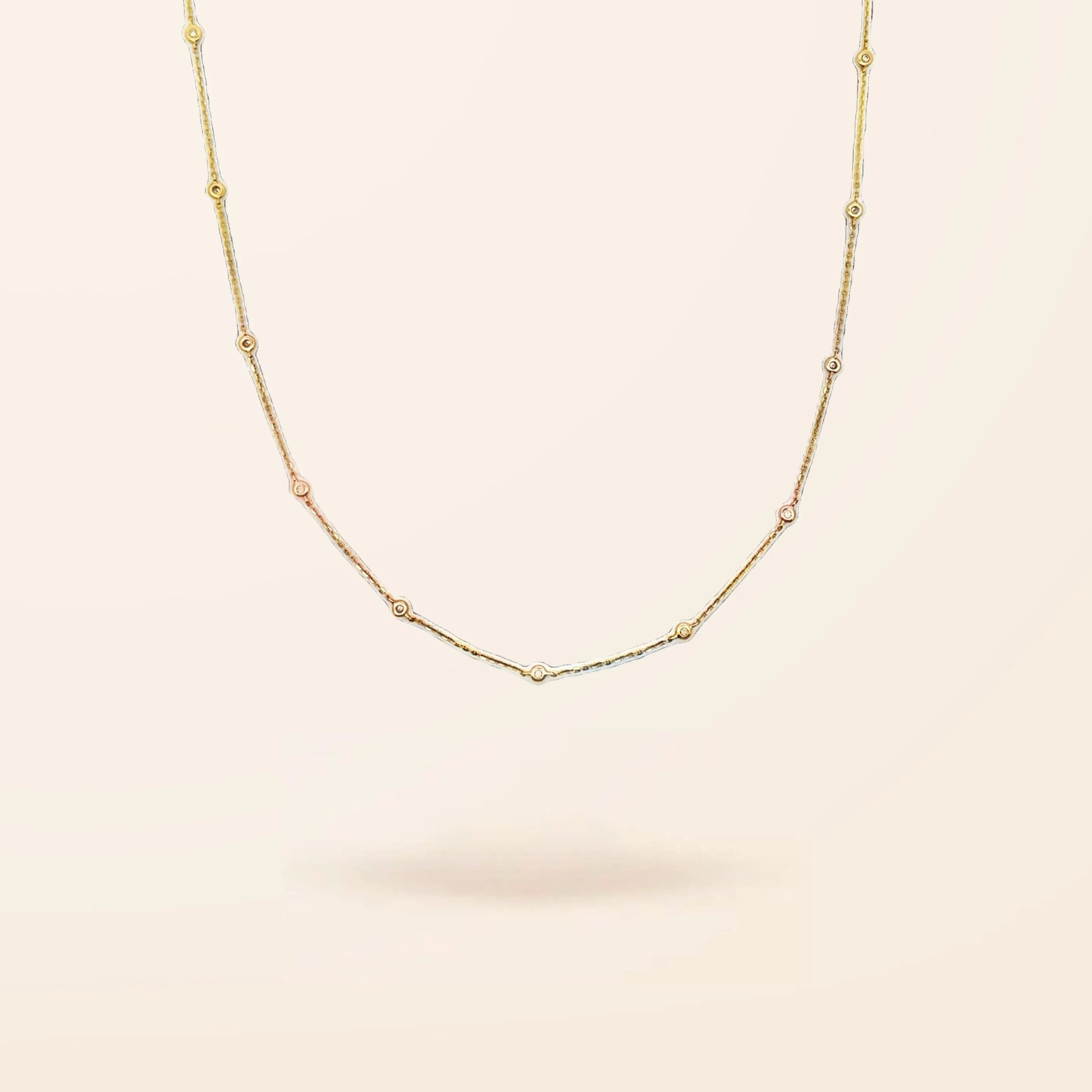 14K Gold Mini Diamonds By The Yard Necklace