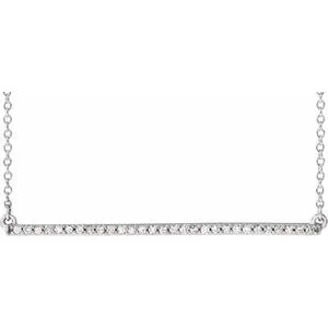 14K White 1/6 CTW Natural Diamond Bar 16-18" Necklace