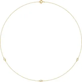 14K Yellow 1/5 CTW Lab-Grown Diamond 3-Station 18" Necklace