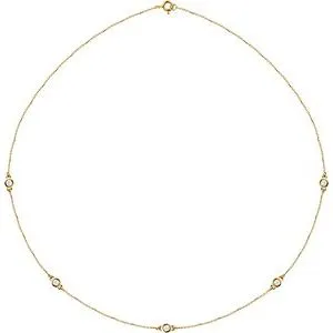 14K Yellow 1/5 CTW Lab-Grown Diamond 3-Station 18" Necklace