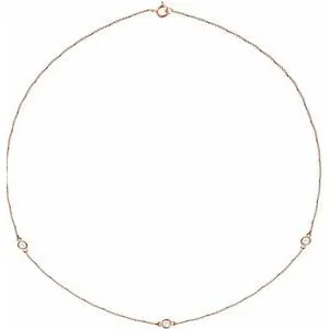 14K Yellow 1/5 CTW Lab-Grown Diamond 3-Station 18" Necklace