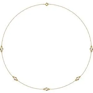 14K Yellow 1/5 CTW Lab-Grown Diamond 3-Station 18" Necklace