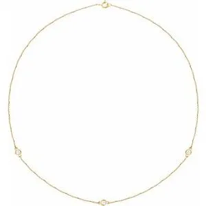 14K Yellow 1/5 CTW Lab-Grown Diamond 3-Station 18" Necklace