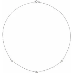 14K Yellow 1/5 CTW Lab-Grown Diamond 3-Station 18" Necklace