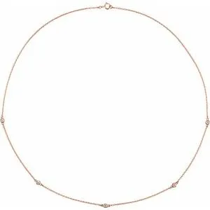 14K Yellow 1/5 CTW Lab-Grown Diamond 3-Station 18" Necklace