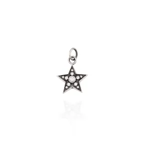 18kt Gold Star Charm with Diamond