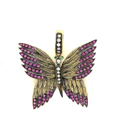 18kt Green Gold Butterfly Charm 2