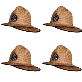 4 Pack of Straw Firefighter Hats! Lg/XL