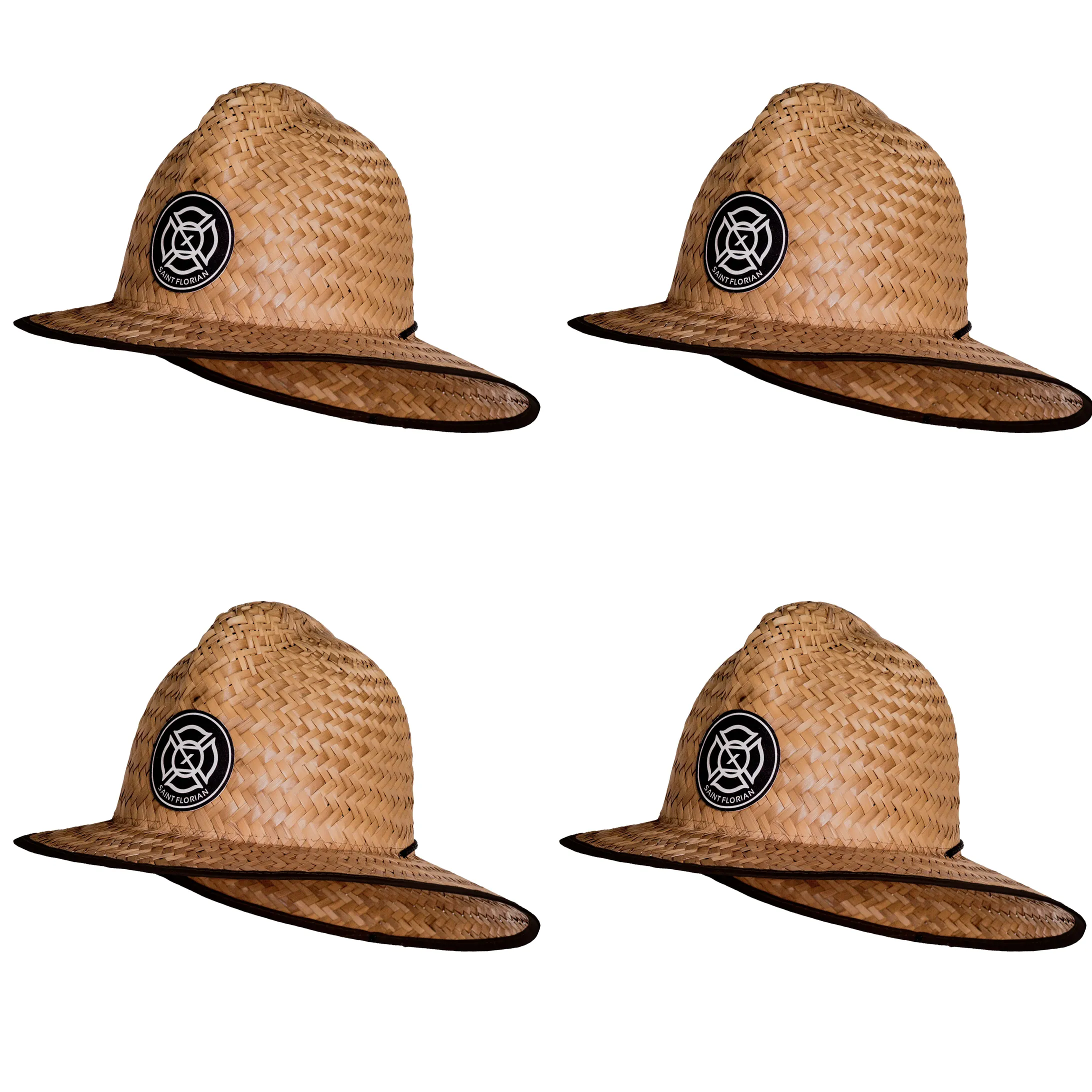 4 Pack of Straw Firefighter Hats! Lg/XL