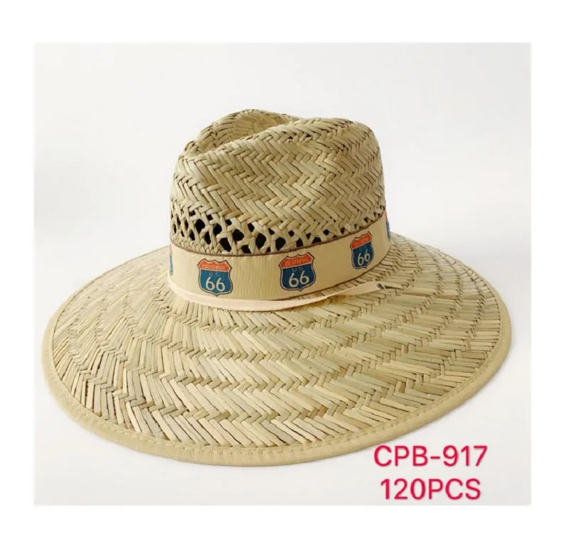 Adults Route 66 Straw Hats Wholesale