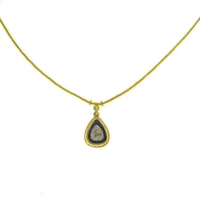 Ara 24k Gold Single Strand Necklace with Diamond