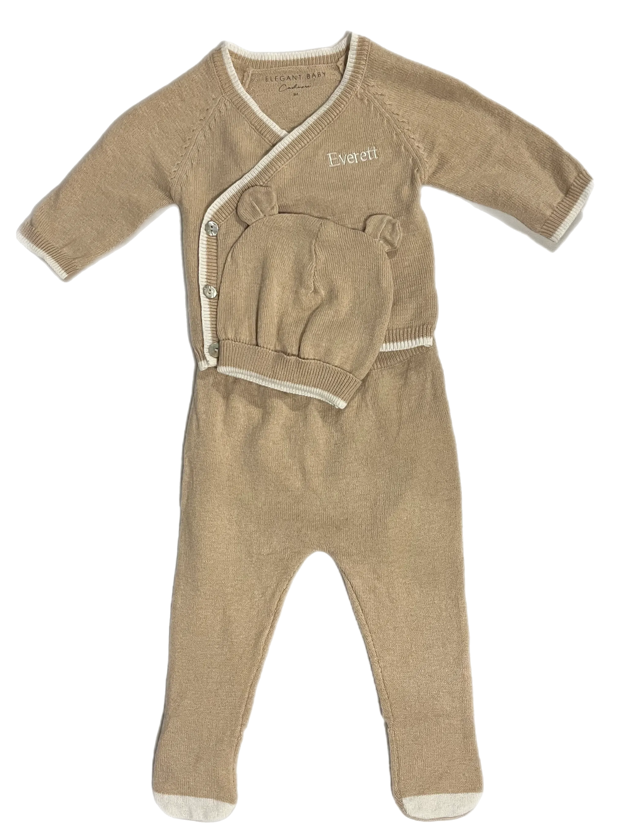 Baby layette set camel