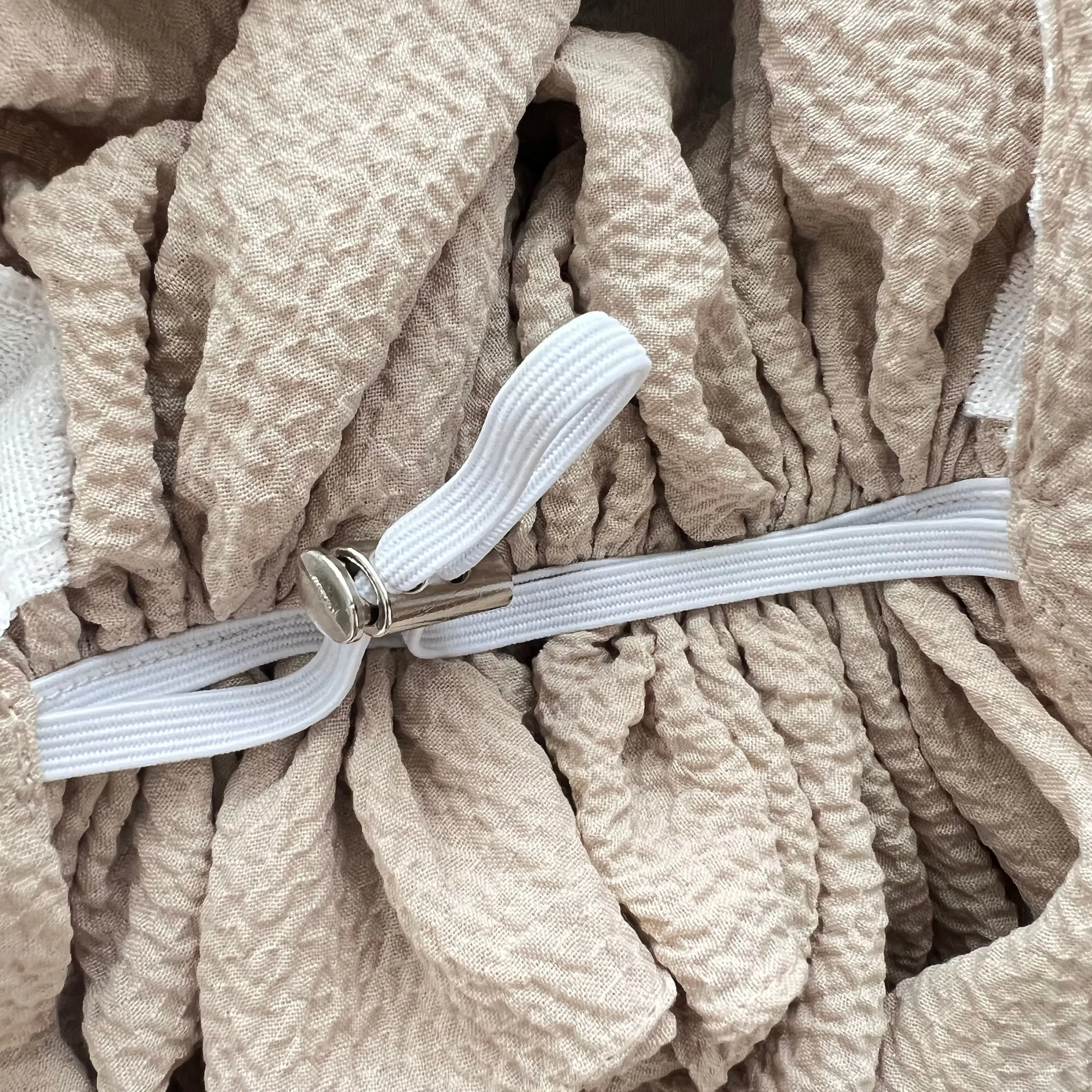 Beige Crinkle Pre-Tied Scarf