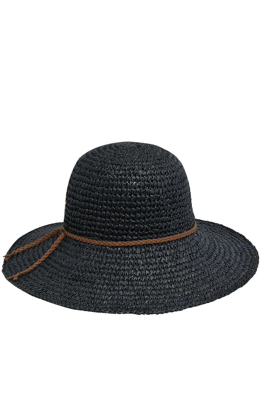 Bernie Black Straw Beach Hat