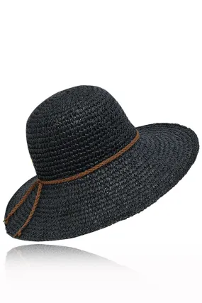 Bernie Black Straw Beach Hat