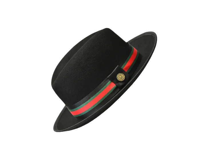 Black Men's Fashion Design Green and Red Strips Wool Hats By Bruno Capelo