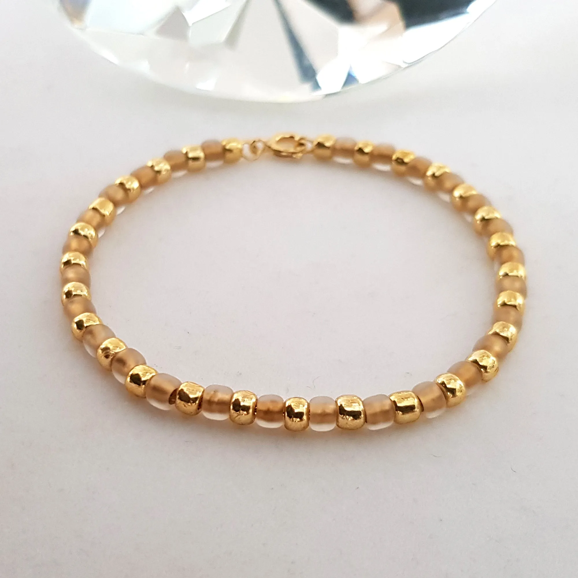 Bracelet Gold Minimalist Stacking Bracelet | Beaded Bracelet |