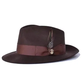 Bruno Capelo Men's Brown Classic Wool Dress Hats