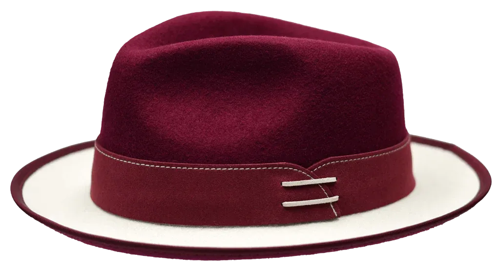 Burgundy Outcast Collection Bruno Capelo Wool Felt Fedora Men's Hat