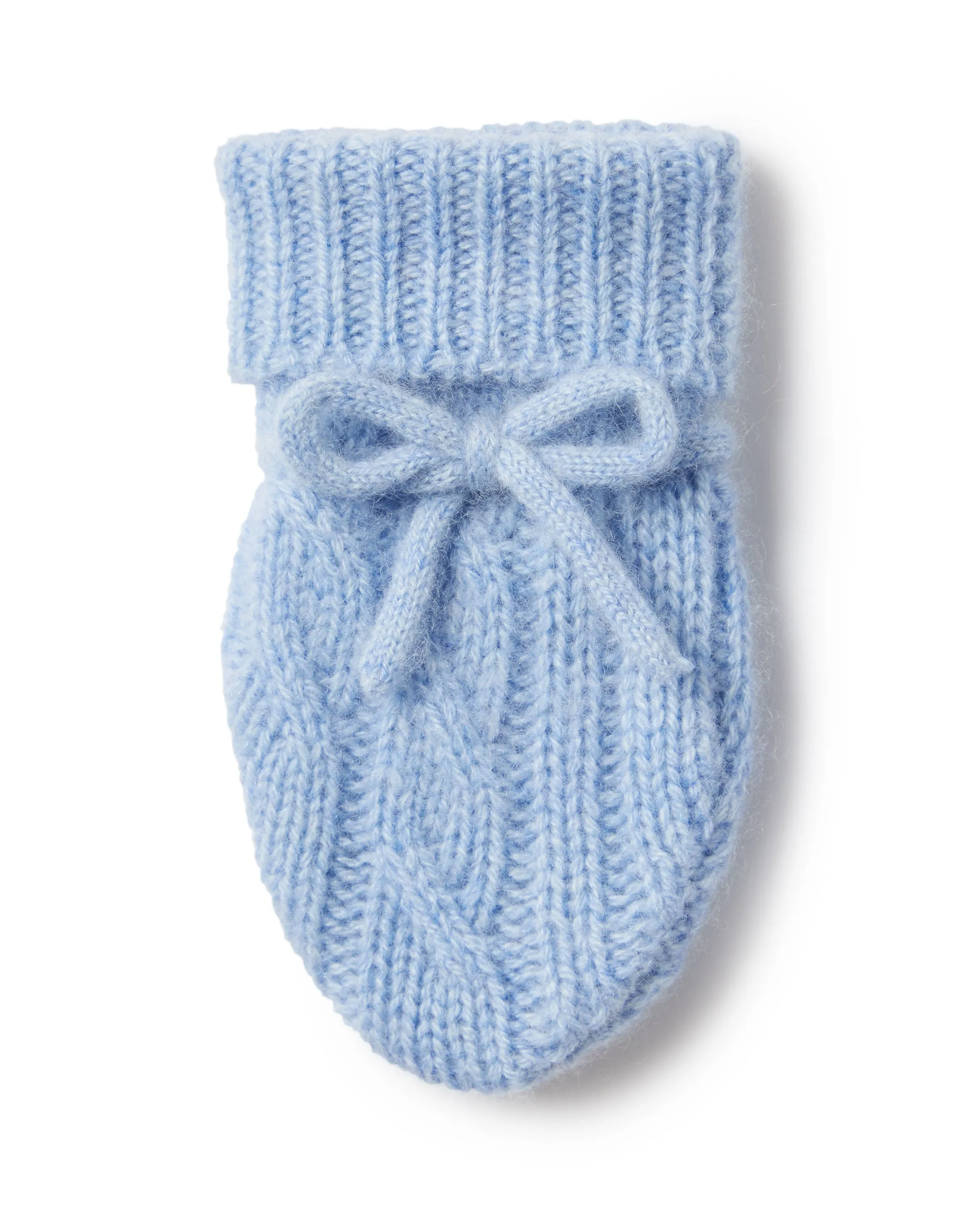 Cable Cashmere Mittens Cornflower Blue