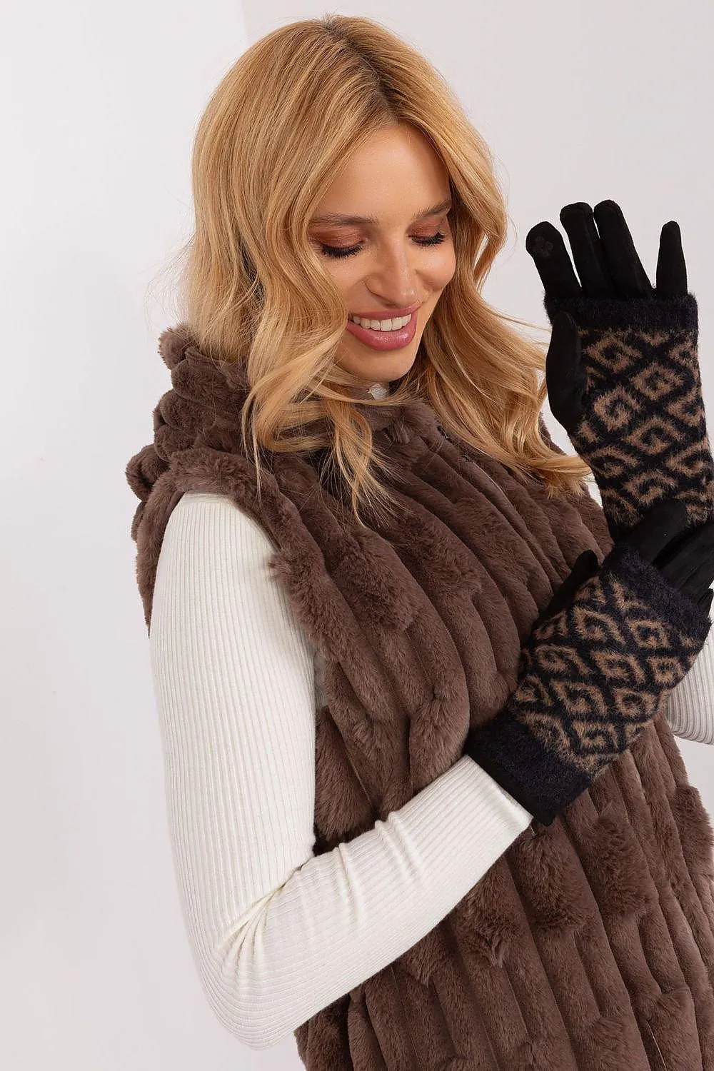 Chic Floral Touchscreen Winter Gloves