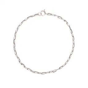 Classic Paperclip Bracelet In 14K White Gold