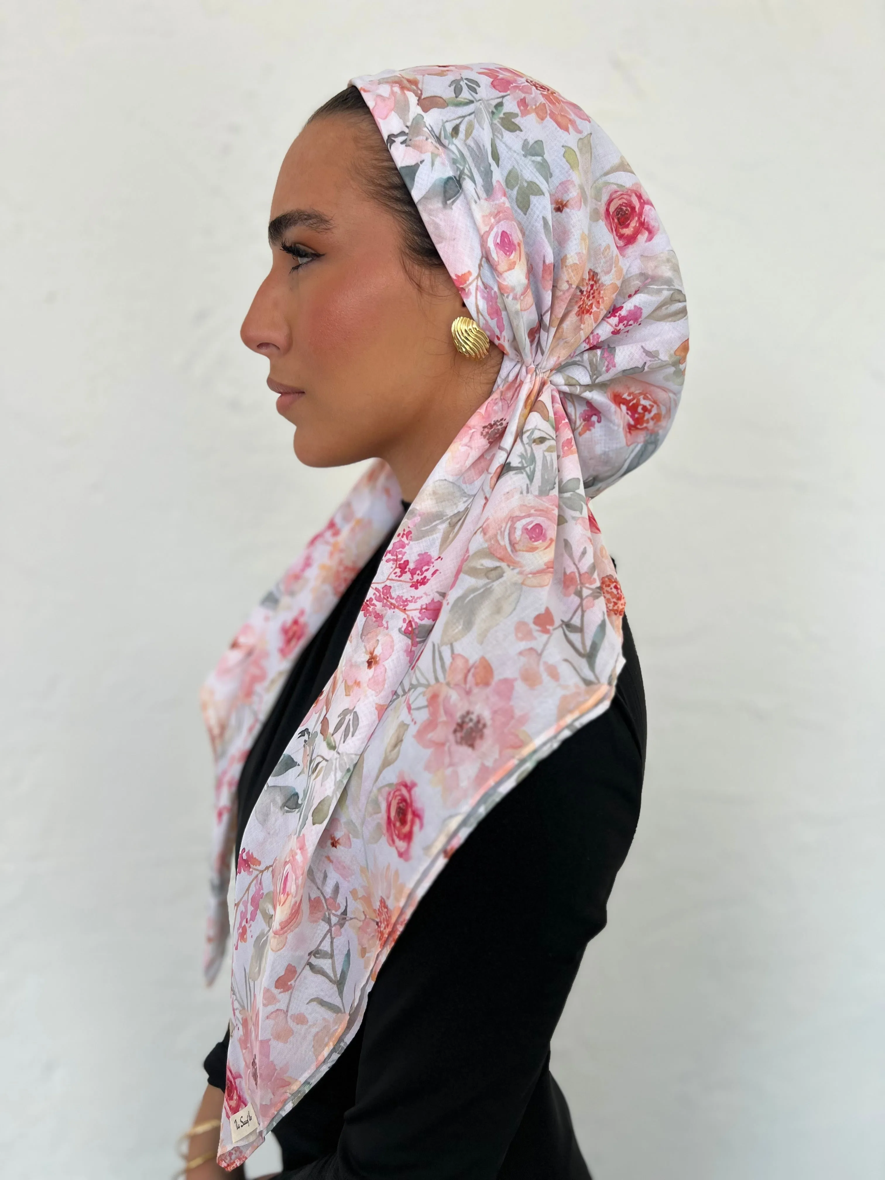 CLASSIC PRETIED Autumn Bloom Head Scarf (WITH VELVET GRIP)