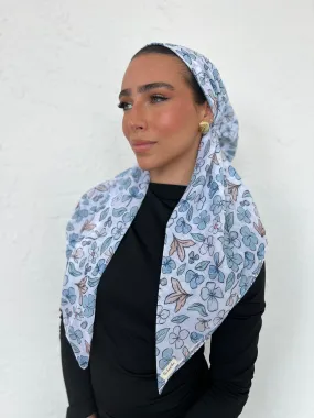 CLASSIC PRETIED Ditsy Winter Floral Head Scarf (WITH VELVET GRIP)