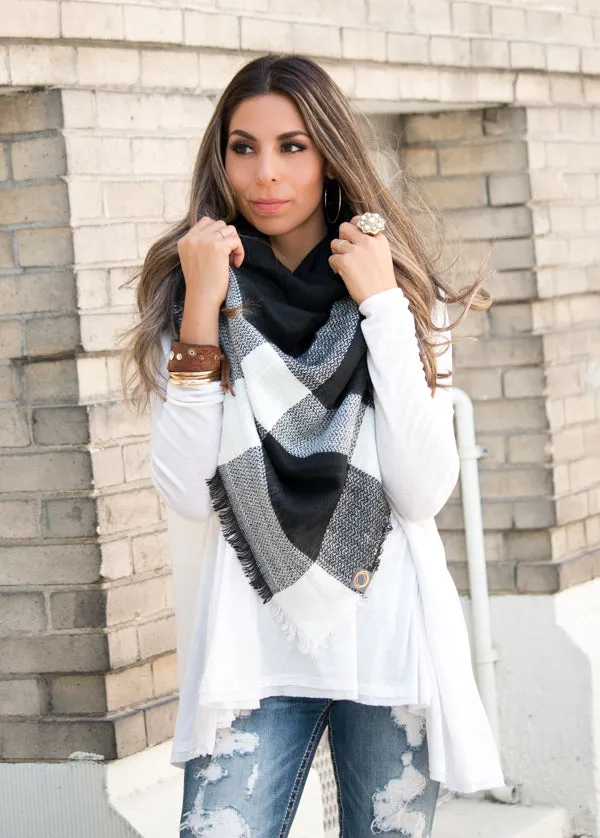 Color Block Blanket Scarf