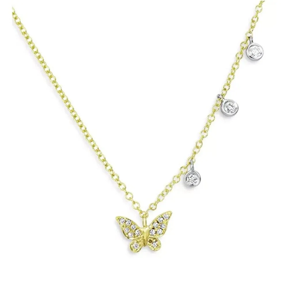 Dainty Diamond Butterfly Necklace