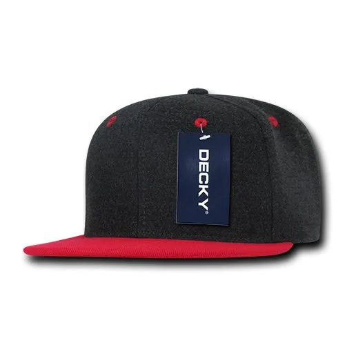 Decky 1087 Melton Wool Snapback Hat, 6 Panel Melton Snapback Cap - CASE Pricing