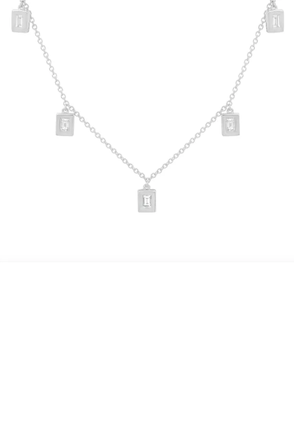 Diamond Baguette Drop Necklace