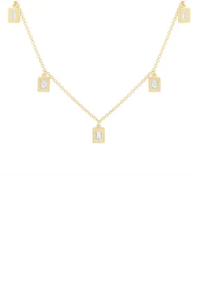 Diamond Baguette Drop Necklace