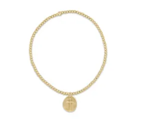 Enewton Extends - Classic Gold 2mm Bead Bracelet - Inspire Small Gold Cross Charm