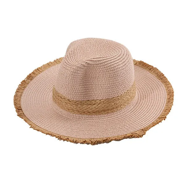 Explore More Collection - FRAYED BRIM BEACH STRAW HAT