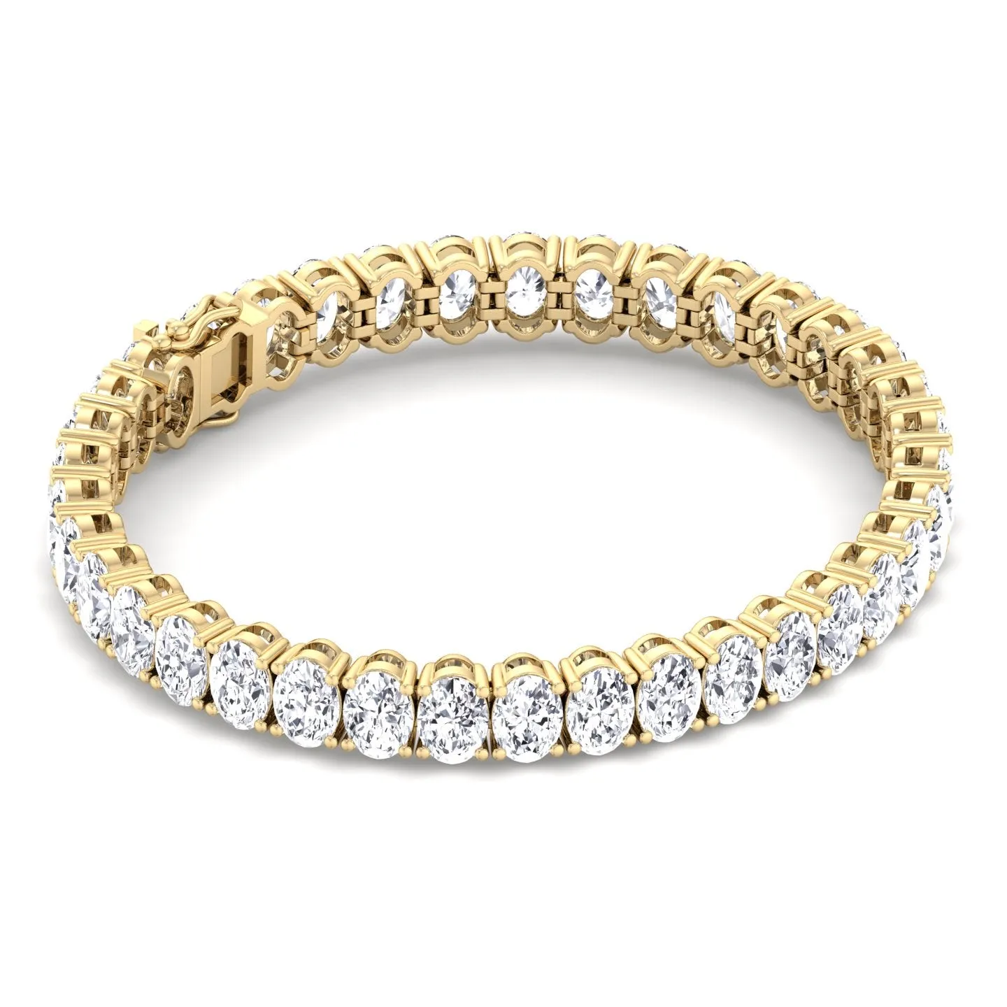 Foothill - 4 Prong Oval Shape Natural Diamond Tennis Bracelet