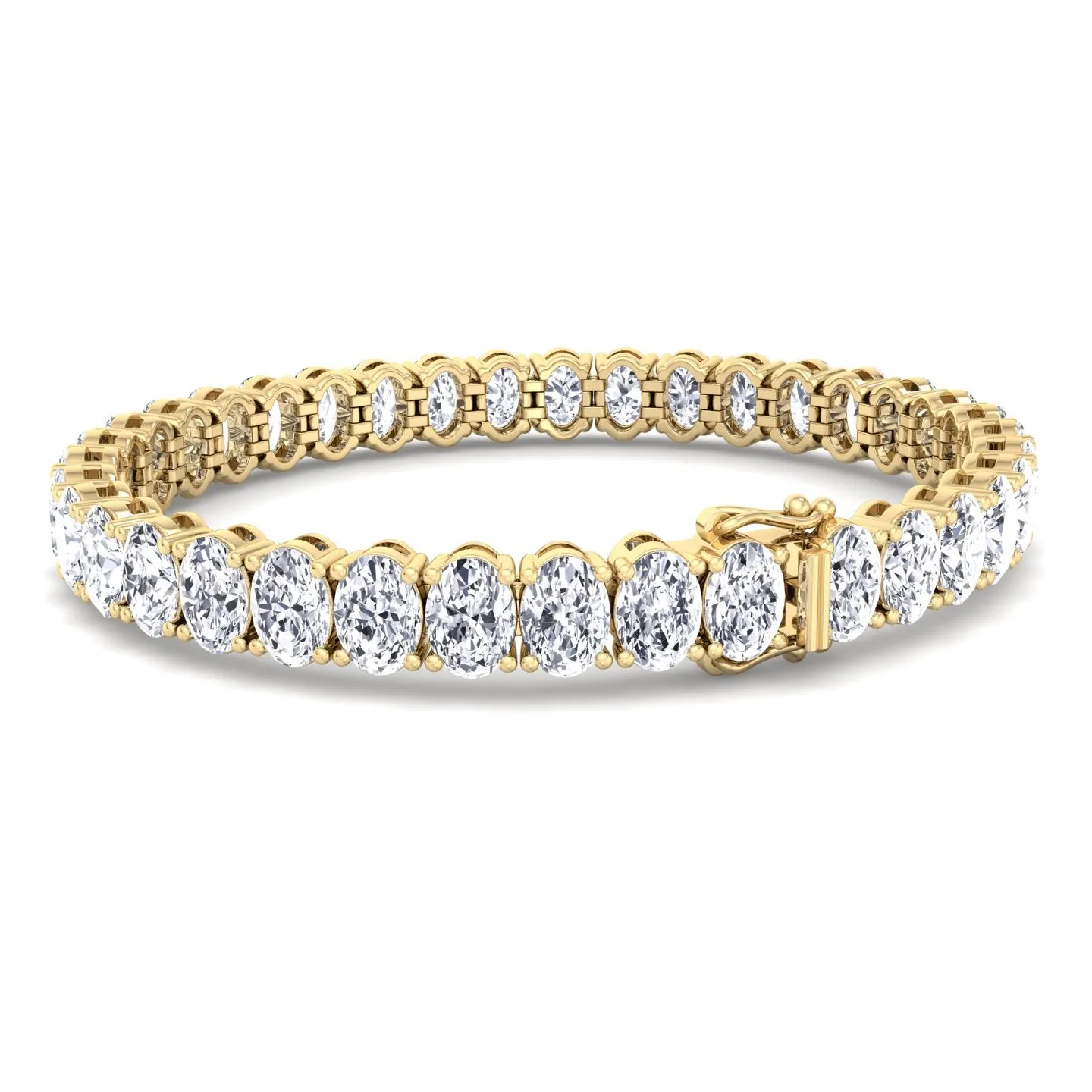 Foothill - 4 Prong Oval Shape Natural Diamond Tennis Bracelet