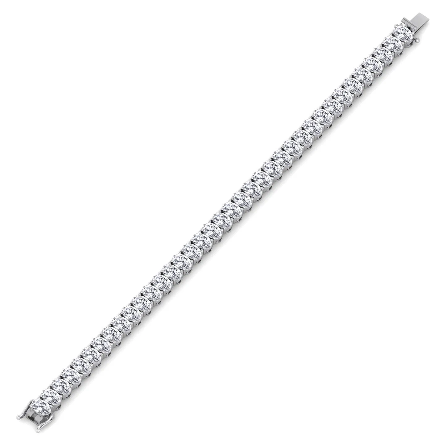 Foothill - 4 Prong Oval Shape Natural Diamond Tennis Bracelet