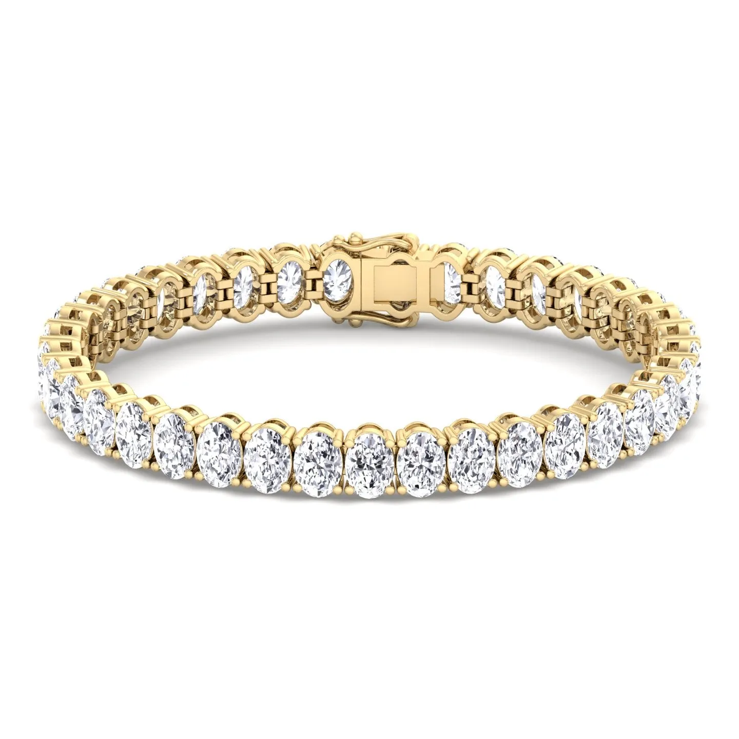 Foothill - 4 Prong Oval Shape Natural Diamond Tennis Bracelet