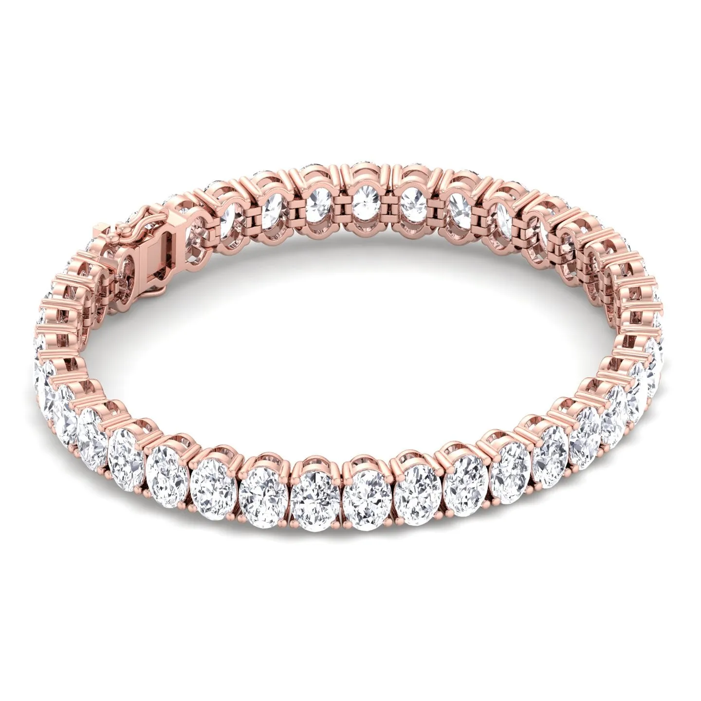 Foothill - 4 Prong Oval Shape Natural Diamond Tennis Bracelet