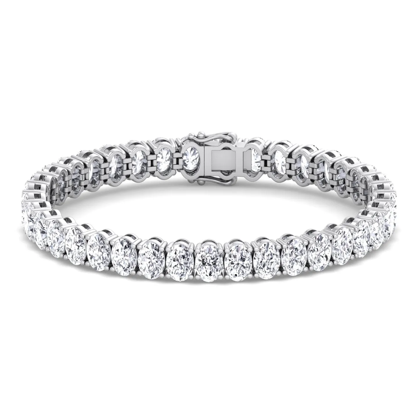 Foothill - 4 Prong Oval Shape Natural Diamond Tennis Bracelet