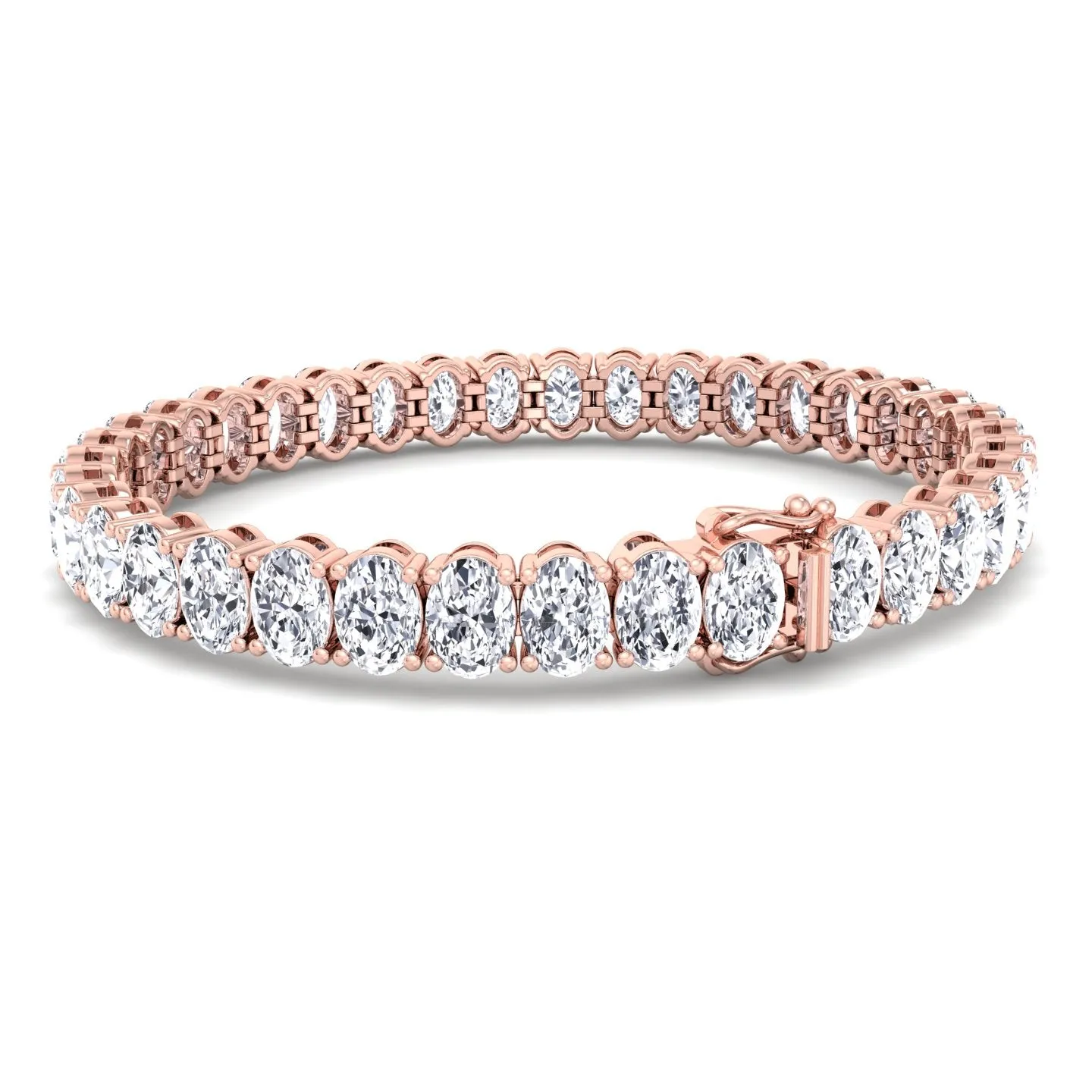 Foothill - 4 Prong Oval Shape Natural Diamond Tennis Bracelet