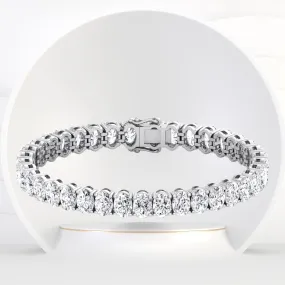 Foothill - 4 Prong Oval Shape Natural Diamond Tennis Bracelet