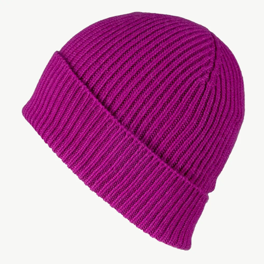 Fuchsia Pink Cashmere Beanie and Mittens Set